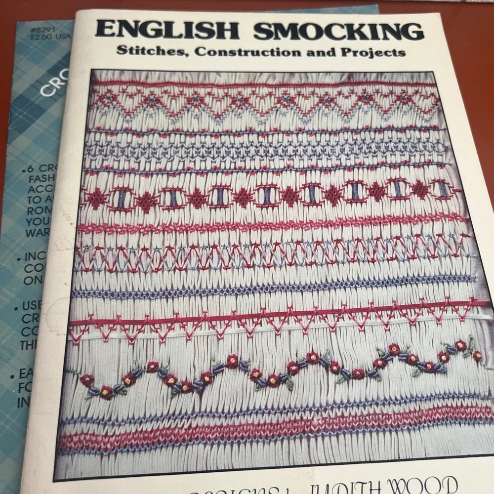 Vtg Smocking Crochet Pattern Book Lot of 5 English Heirloom Sewing Designs 5pc